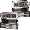 Chevy Silverado 19-21 1500 (4th Gen) Projector Headlights OLED Halos, DRL Scanning Turn Signals - Multiple Styles - CLEAR