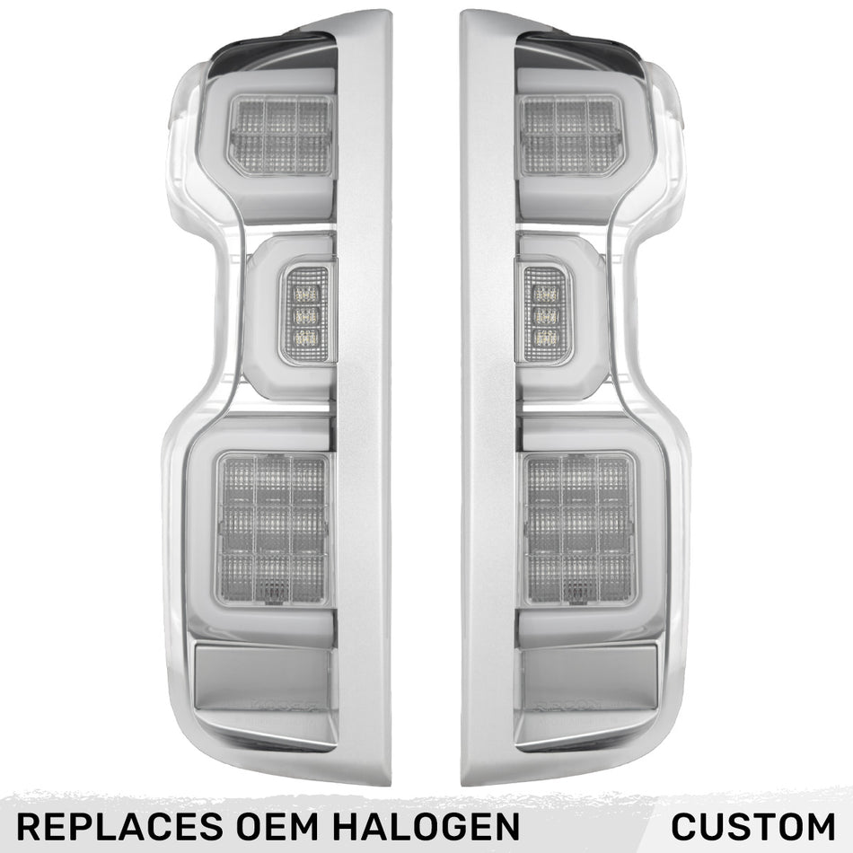 Chevy 20-23 Silverado 2500/3500 Ultra Bright OLED Tail Lights Custom Painted Olympic White WA8624 (Replaces Factory/OEM Halogen Tail Lights Only) - Custom