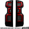 Chevy Silverado 2500/3500 24-26 Ultra Bright OLED Tail Lights (Replaces Factory/OEM LED Tail Lights Only) - Multiple Lens - SMOKED / STYLE 2