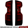 Chevy Silverado 2500/3500 24-26 Ultra Bright OLED Tail Lights (Replaces Factory/OEM LED Tail Lights Only) - Multiple Lens - SMOKED RED / STYLE 2