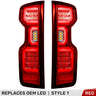 Chevy Silverado 2500/3500 24-26 Ultra Bright OLED Tail Lights (Replaces Factory/OEM LED Tail Lights Only) - Multiple Lens - RED / STYLE 1