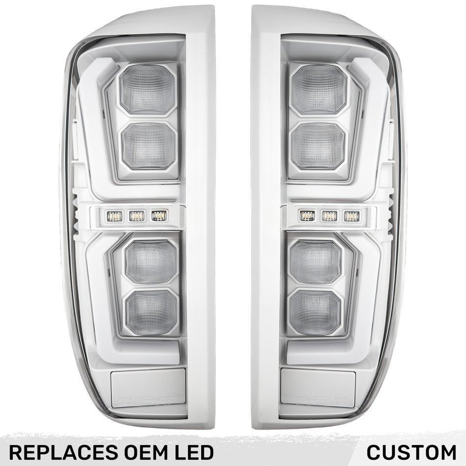 GMC Sierra 1500 19-25 Ultra Bright OLED Tail Lights Custom Painted Abalone White WA140X (Replaces Factory/OEM LED Tail Lights Only) - Custom