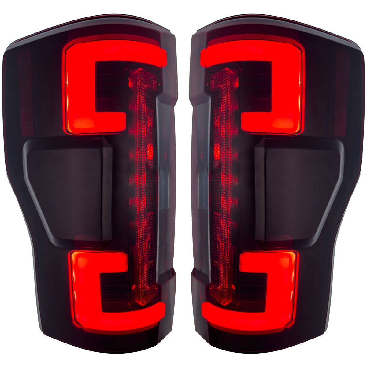 Yellowspeed Chrome Tail Lights For 2017-2019 F-250 / F350 Super Duty (w/o Blind Spot, Non-LED)