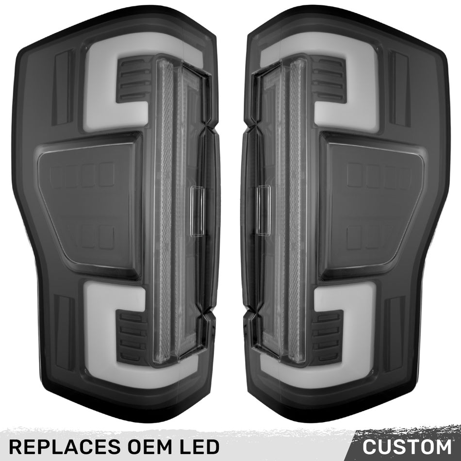 Ford Super Duty 20-22 Ultra Bright OLED Tail Lights Custom Painted Agate Black UM (Replaces Factory/OEM LED) - Custom