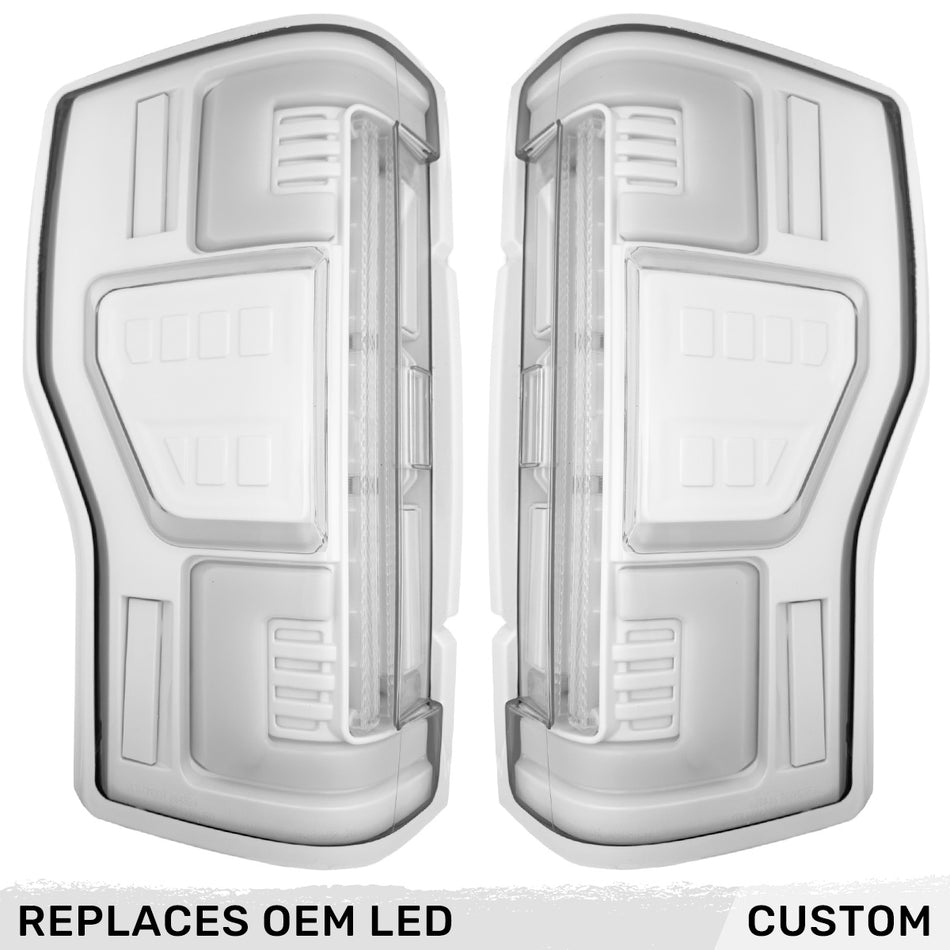 Ford Super Duty 20-22 Ultra Bright OLED Tail Lights Custom Painted Cool White A2 (Replaces Factory/OEM LED) - Custom