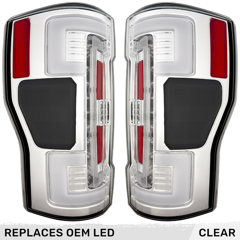 Ford Super Duty 20-22 (Replaces OEM LED) Tail Lights OLED in Clear