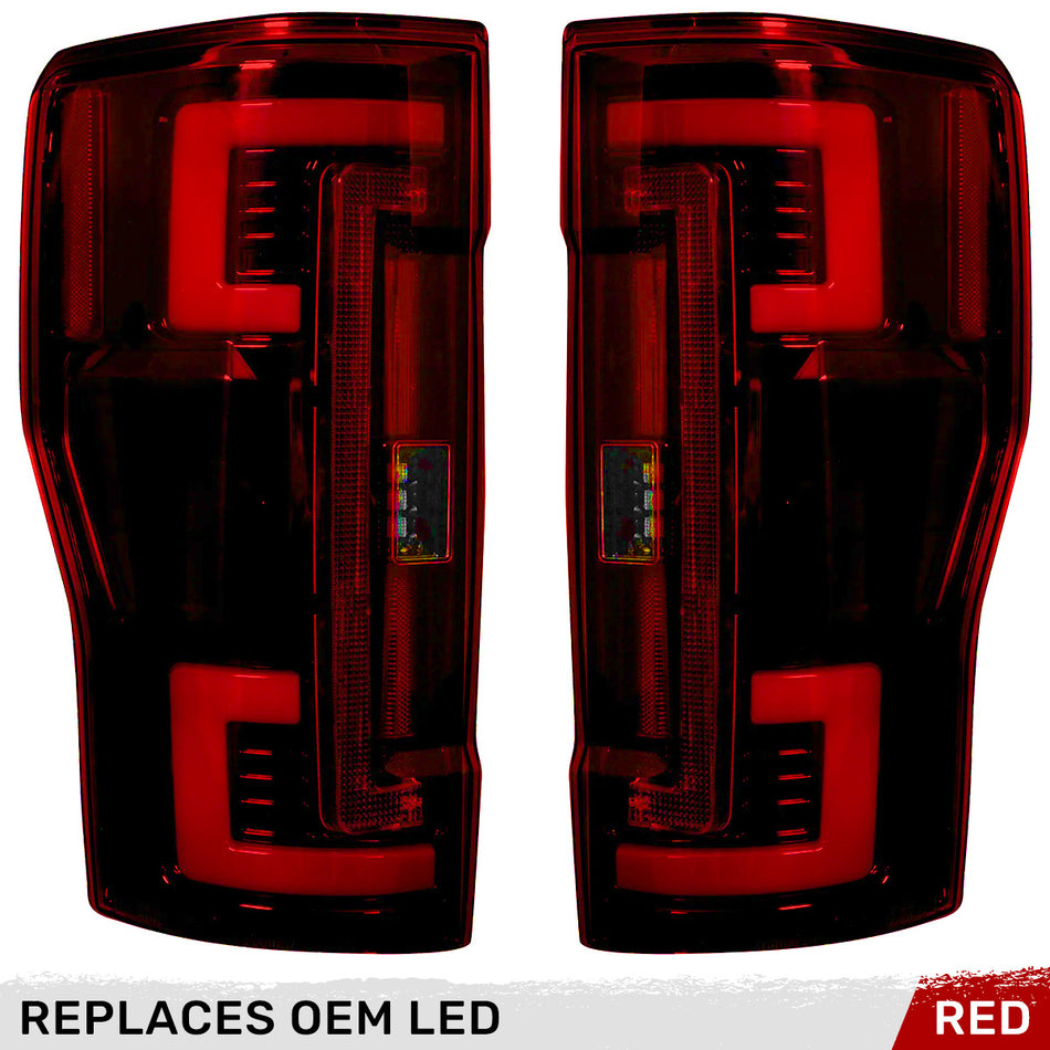 Ford Super Duty 20-22 F-250 F-350 F-450 F-550 (Replaces OEM LED) Tail Lights OLED in Red
