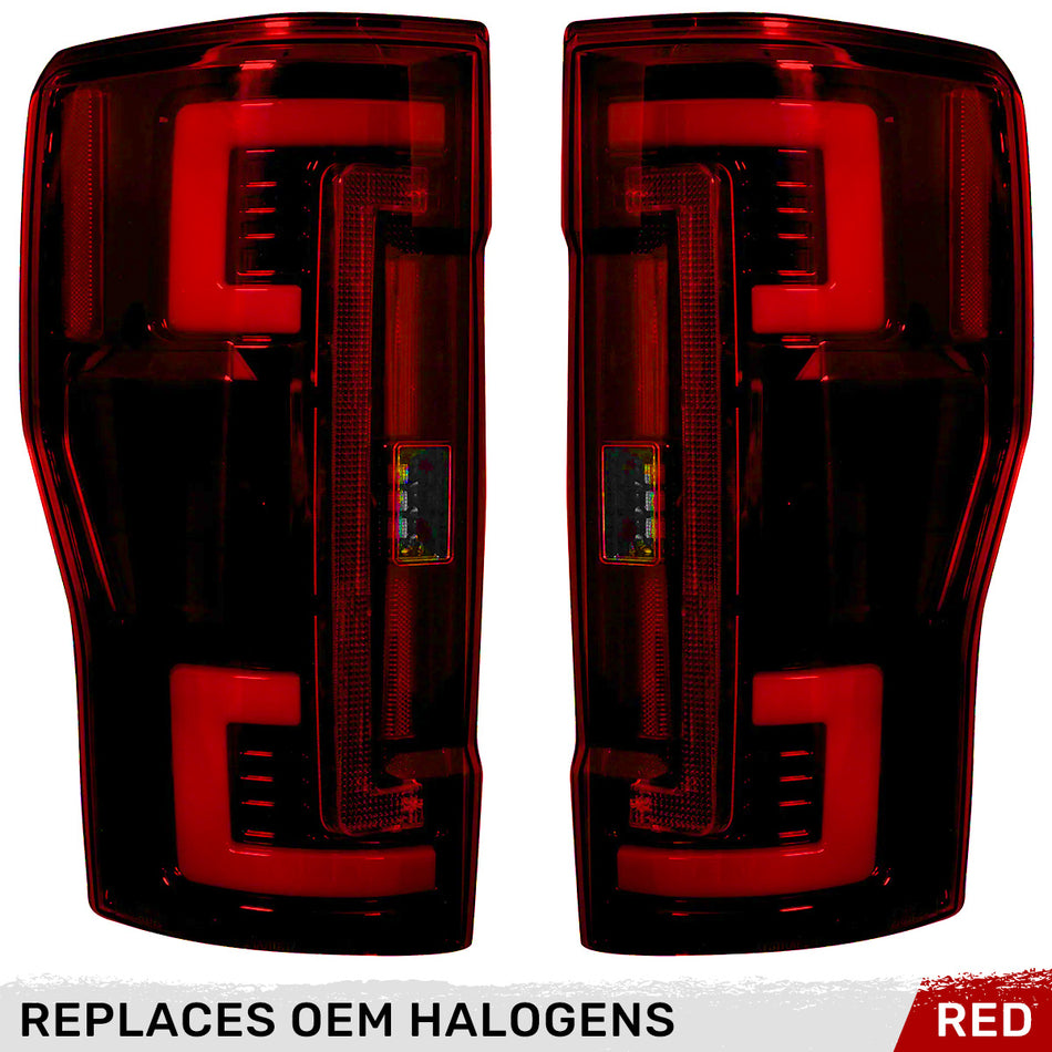 Ford Super Duty 20-22 F-250 F-350 F-450 F-550 (Replaces OEM Halogen) Tail Lights OLED in Red
