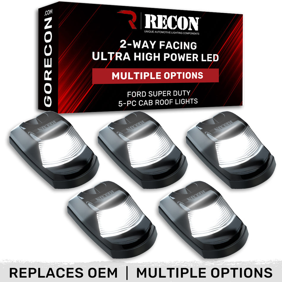 Ford Super Duty 23-25 5-PC Cab Roof Lights 2-Way Front & Rear Facing Ultra High-Power LED (Replaces Factory/OEM Cab Lights Only) - Multiple Options