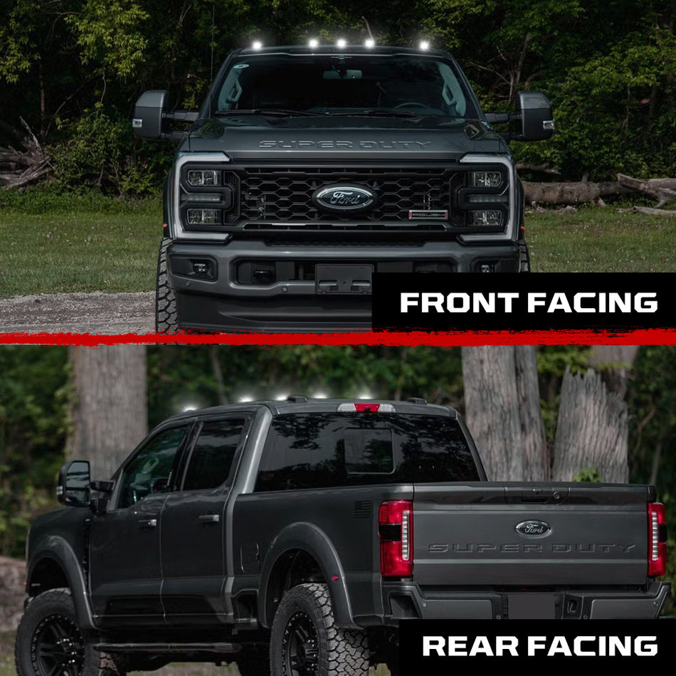 Ford Super Duty 23-25 5-PC Cab Roof Lights 2-Way Front & Rear Facing Ultra High-Power LED (Replaces Factory/OEM Cab Lights Only) - Multiple Options