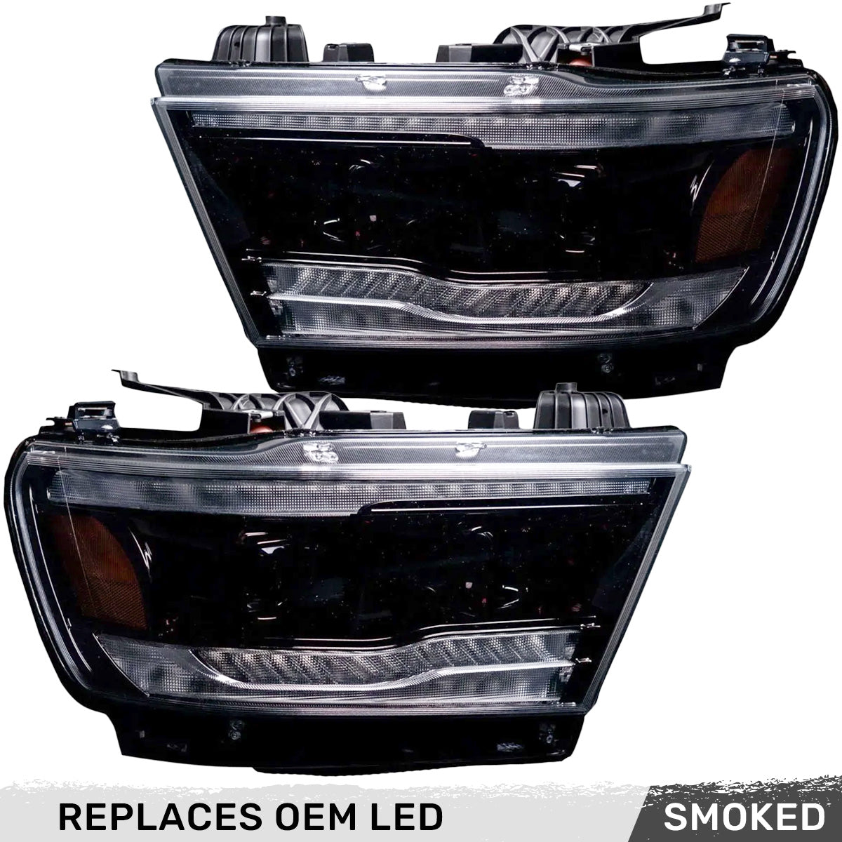 Dodge 19-23 RAM 1500 LED Projector Headlights Ultra High Power Smooth ...