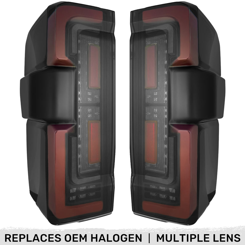 Ford Super Duty 23-25 Ultra Bright OLED Tail Lights Startup Light Sequence (Replaces Factory/OEM Halogen) - Multiple Lens