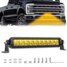 Universal 12" Heavy Duty Aluminum Ultra Bright 50W Flood Spot Combo LED Light Bar - Multiple Colors - AMBER