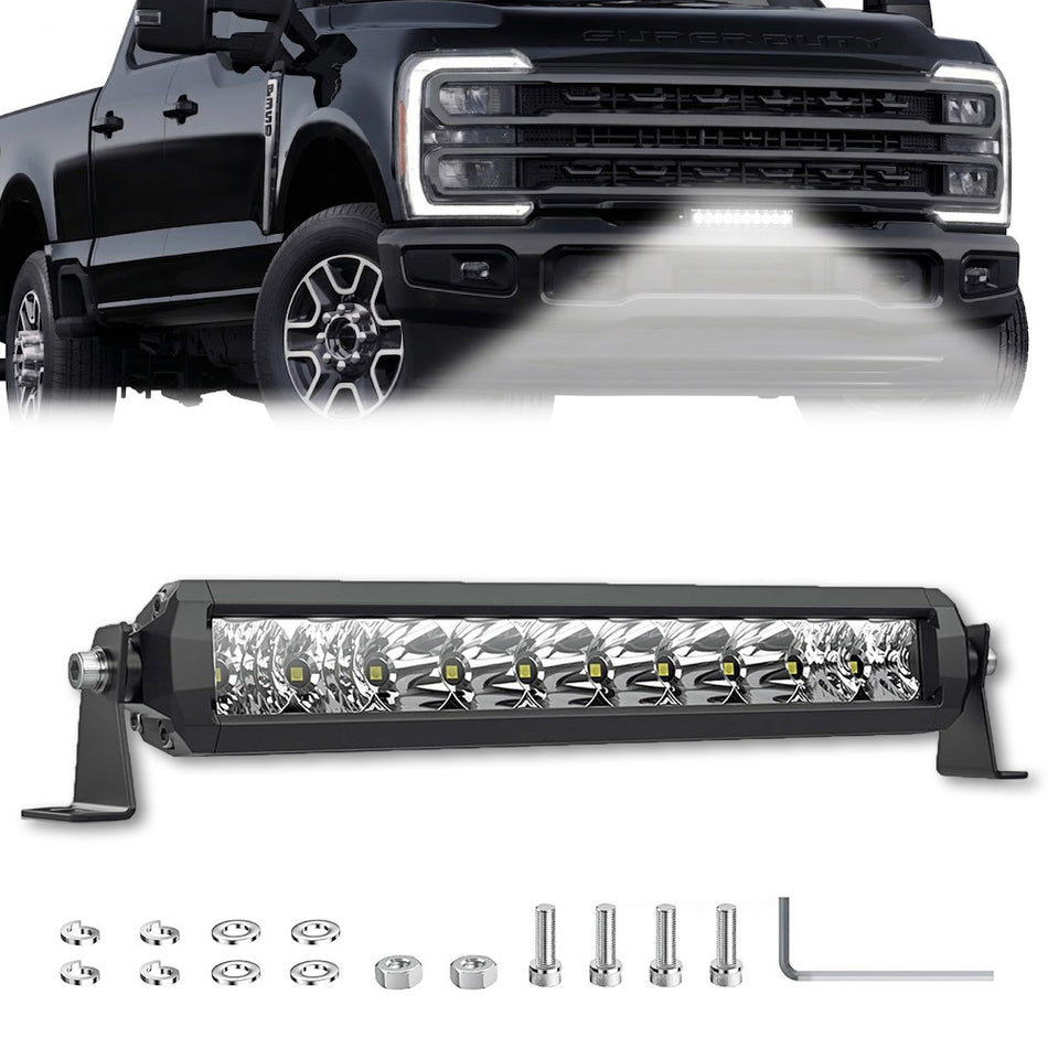 Universal 12" Heavy Duty Aluminum Ultra Bright 50W Flood Spot Combo LED Light Bar - Multiple Colors