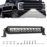 Universal 12" Heavy Duty Aluminum Ultra Bright 50W Flood Spot Combo LED Light Bar - Multiple Colors - WHITE