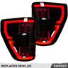 Ford F150 & Raptor 21-23 Ultra Bright OLED Tail Lights w/ Startup Light Sequence  (Replaces Factory LED Tail Lights w/ BLIS Only) - Multiple Lens - SMOKED