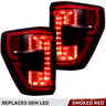 Ford F150 & Raptor 21-23 Ultra Bright OLED Tail Lights w/ Startup Light Sequence  (Replaces Factory LED Tail Lights w/ BLIS Only) - Multiple Lens - SMOKED RED