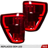 Ford F150 & Raptor 21-23 Ultra Bright OLED Tail Lights w/ Startup Light Sequence  (Replaces Factory LED Tail Lights w/ BLIS Only) - Multiple Lens - RED