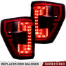 Ford F150 21-23 Ultra Bright OLED Tail Lights w/ Startup Light Sequence (Replaces Factory Halogen Tail Lights w/ BLIS Only) - Multiple Lens - SMOKED RED