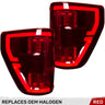 Ford F150 21-23 Ultra Bright OLED Tail Lights w/ Startup Light Sequence (Replaces Factory Halogen Tail Lights w/ BLIS Only) - Multiple Lens - RED