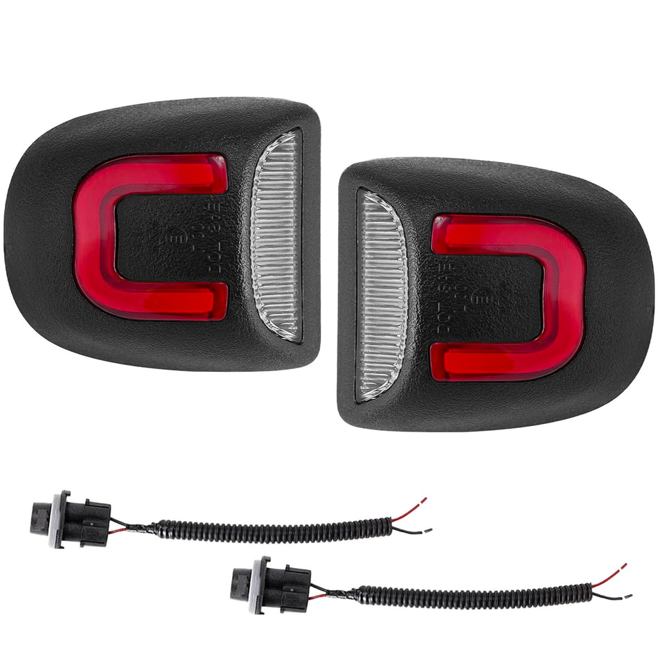 Chevy Silverado & GMC Sierra 07-13  Ultra Bright White LED License Plate Illumination w/ Rear Red C Shaped Accent Lights