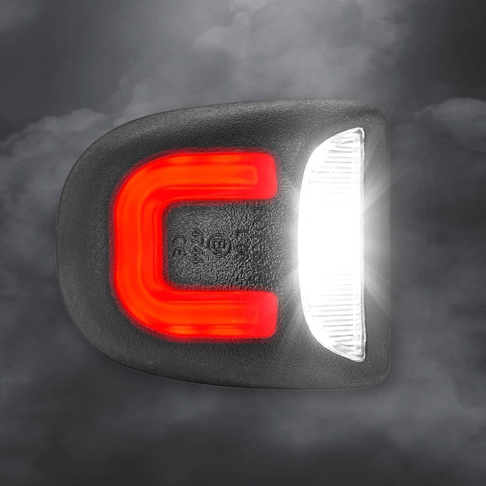 Chevy Silverado & GMC Sierra 07-13  Ultra Bright White LED License Plate Illumination w/ Rear Red C Shaped Accent Lights