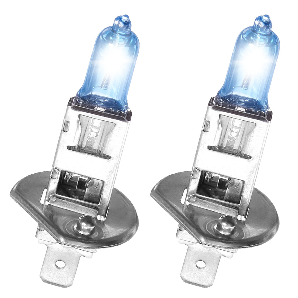 H1 12V 55W Xenon Gas Filled Headlight Bulbs in Diamond White - 4600K Color