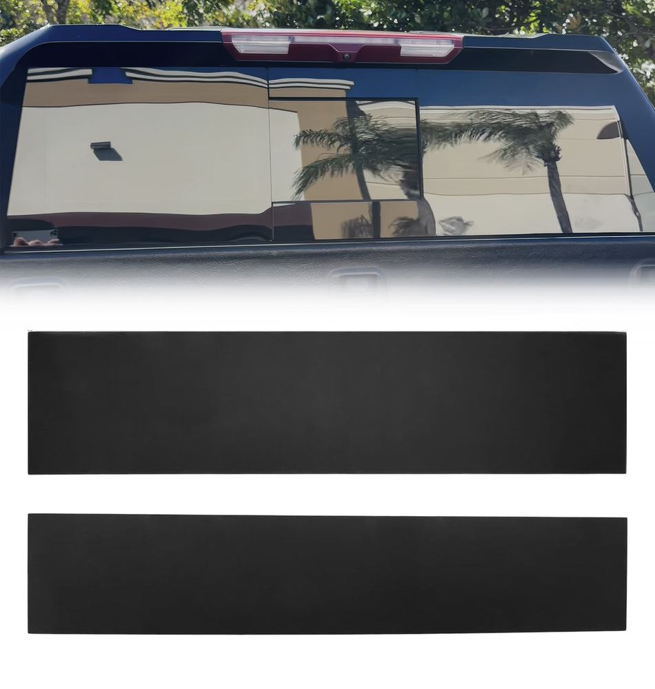 Chevy Silverado & GMC Sierra 2500/3500 20-26 Protective 2-Pc Rear Sliding Window Trim - High Gloss Black