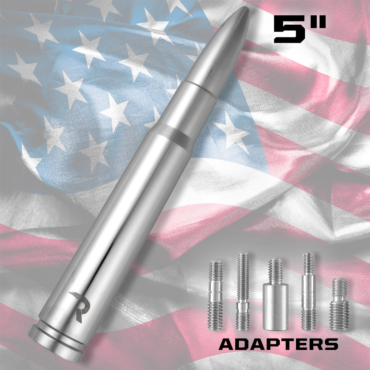 .50 Cal Bullet Antenna (Fits OEM Factory Threaded Antenna) Multiple Co ...