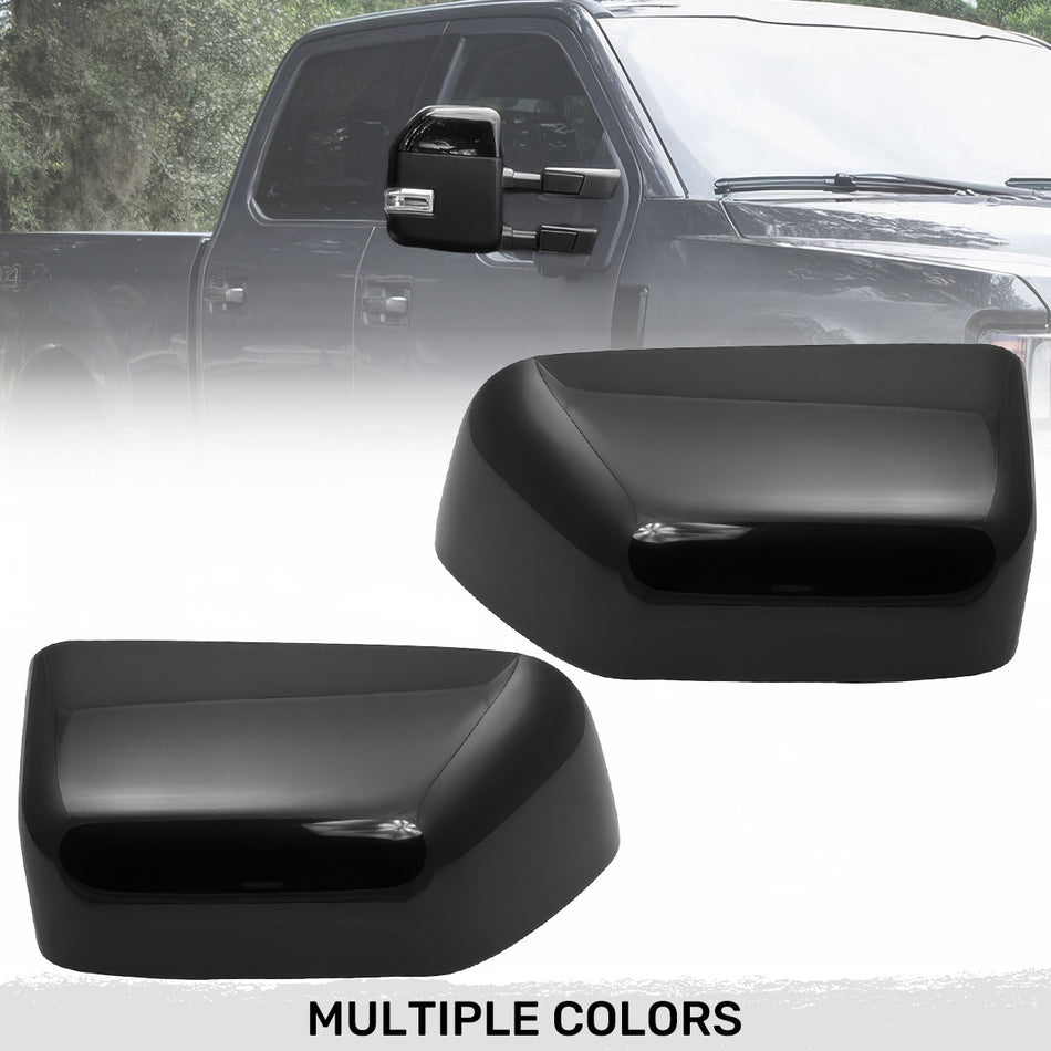 Ford 17-26 Super Duty F250 F350 F450 Durable ABS 2-Pc Kit Upgrade Replacement Towing Side Mirror Caps - Multiple Colors