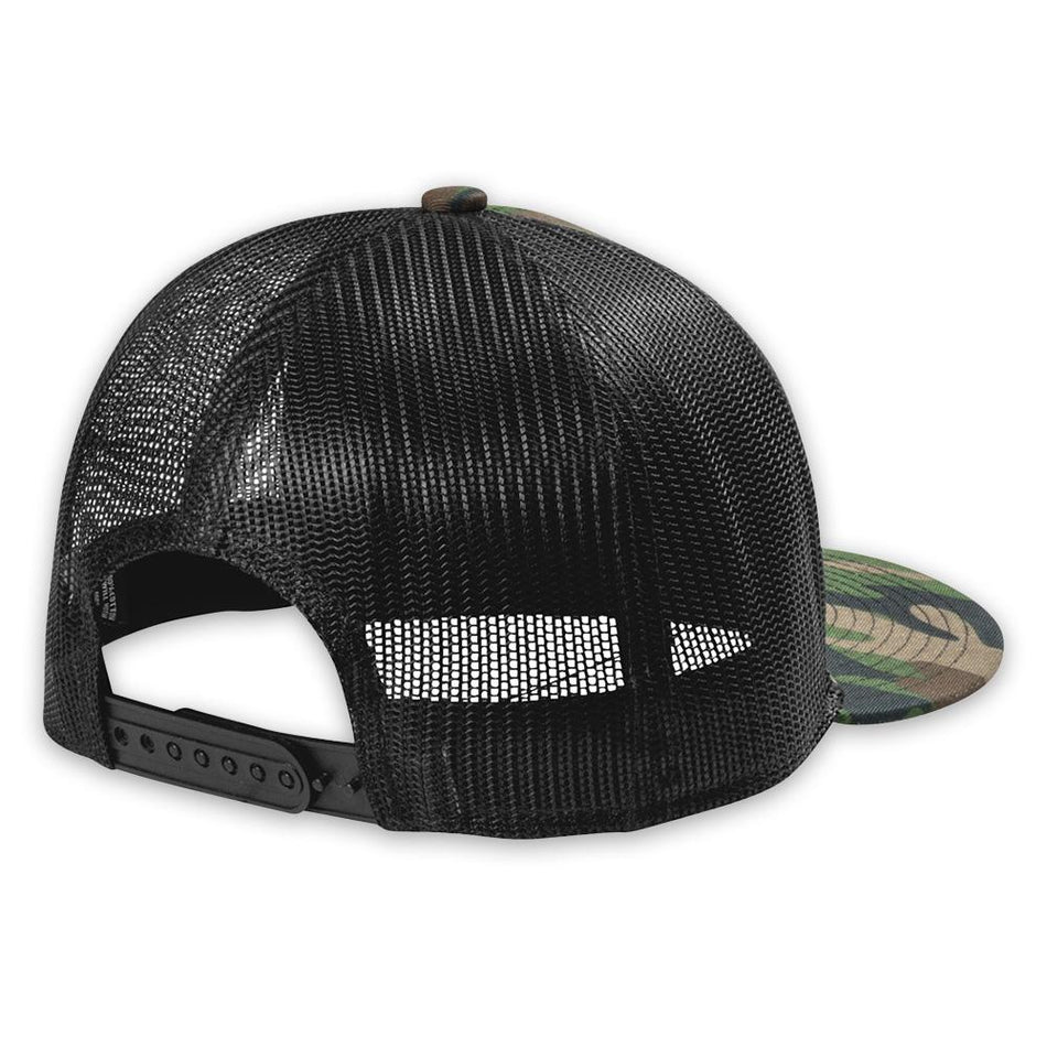 RECON "R" Trucker Snapback Hat - Green Camo