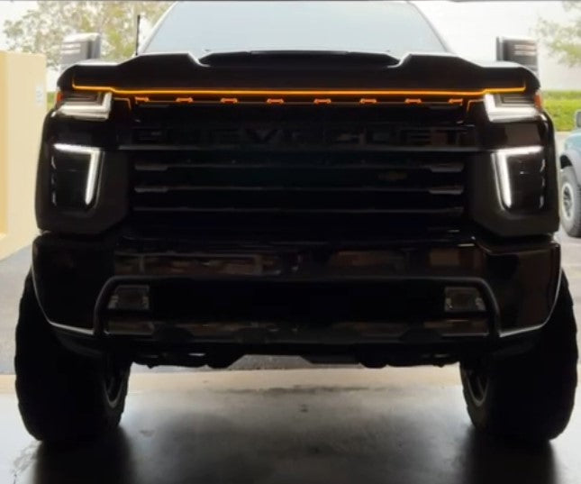 DRL Hood Light with Start-up Sequence in AMBER - 59" Length
