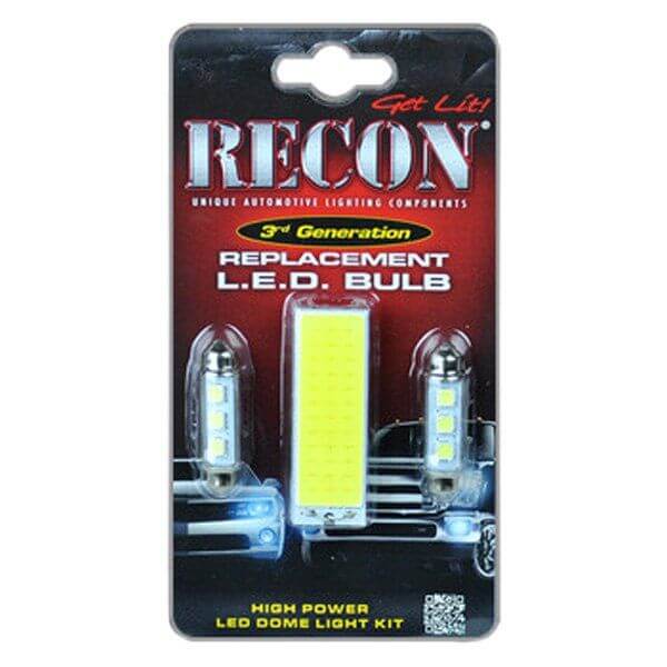 RECON 264163HP Ford High Power LED Dome Light Set Replacement - Fits Ford 99-10 Superduty F250/350/450/550/650 & 97-03 F150 - 2 Sets Required For 4-Door Trucks