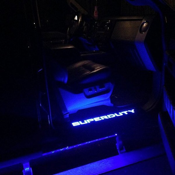 Ford Super Duty 99-16 Illuminated Door Sill Black Finish Blue Illumination 7