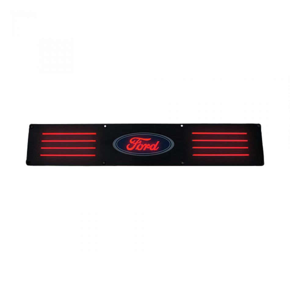 Ford Super Duty 99-16 Illuminated Door Sill Black Finish Red Illumination