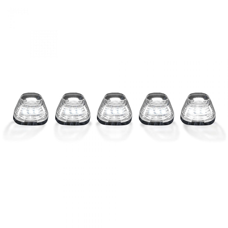 Ford Super Duty 99-16 5 Piece Cab Lights LED Clear Lens in White - (Attn: This part is for trucks that DID NOT come with factory installed cab roof lights)