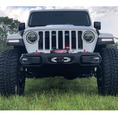 Jeep JL Wrangler / Gladiator 18-20 White OLED DRL with High Power Amber Scanning Switchback OLED Turn Signal 2-Piece Set Clear