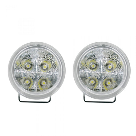 LED Daytime Running Lights Round Housing with Clear Lens