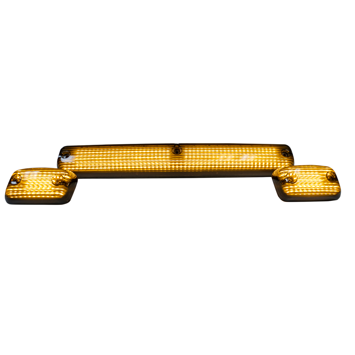 RECON 264156BKS GMC Chevy 07-14 (2nd GEN Body Style) Heavy-Duty (3-Piece Set) Smoked Cab Roof Light Kit with White & Amber Strobe LED's & White or Amber Running Light LED's