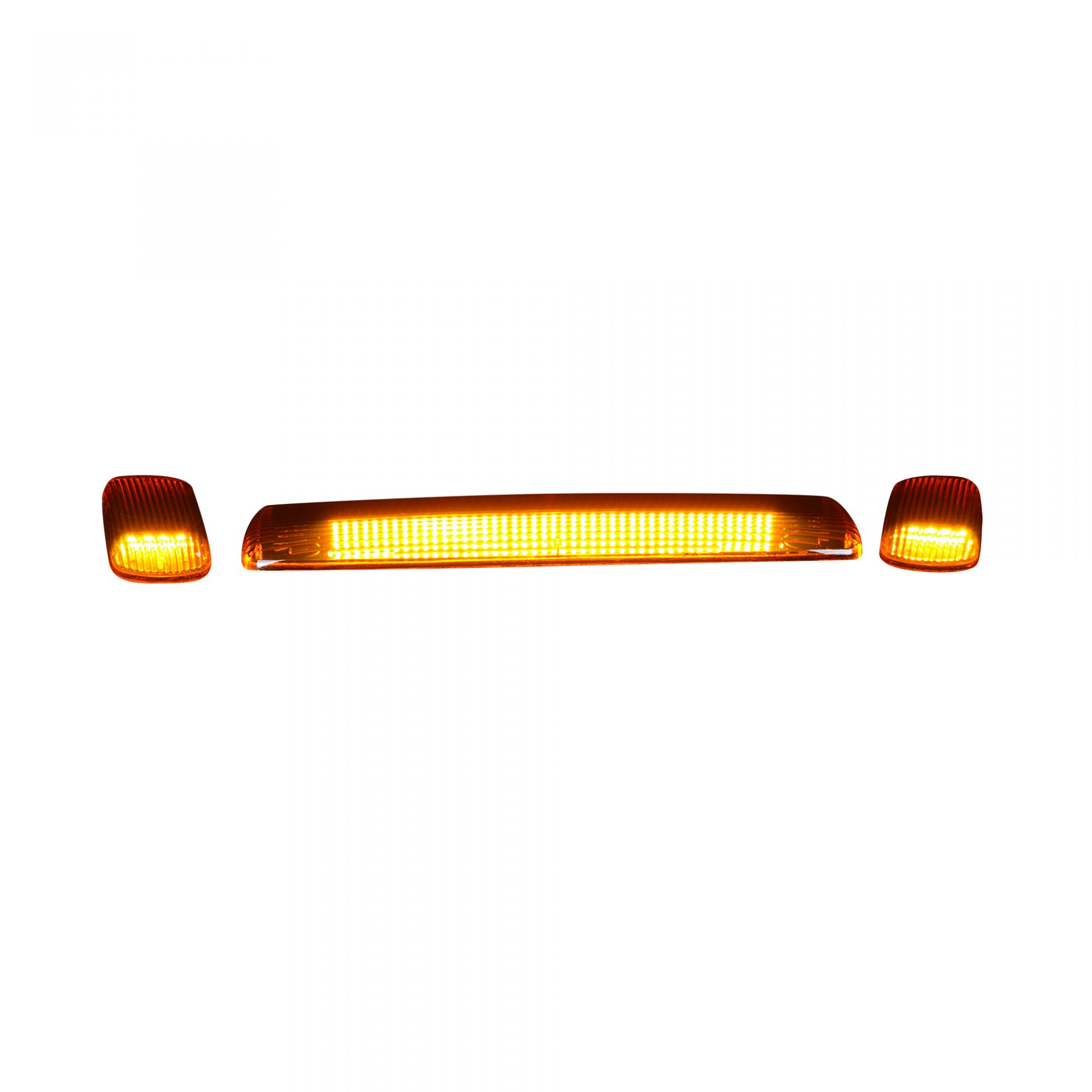 GMC &amp; Chevy 15-19 Heavy Duty 3 Piece Cab Roof Lights LED Amber Lens in Amber