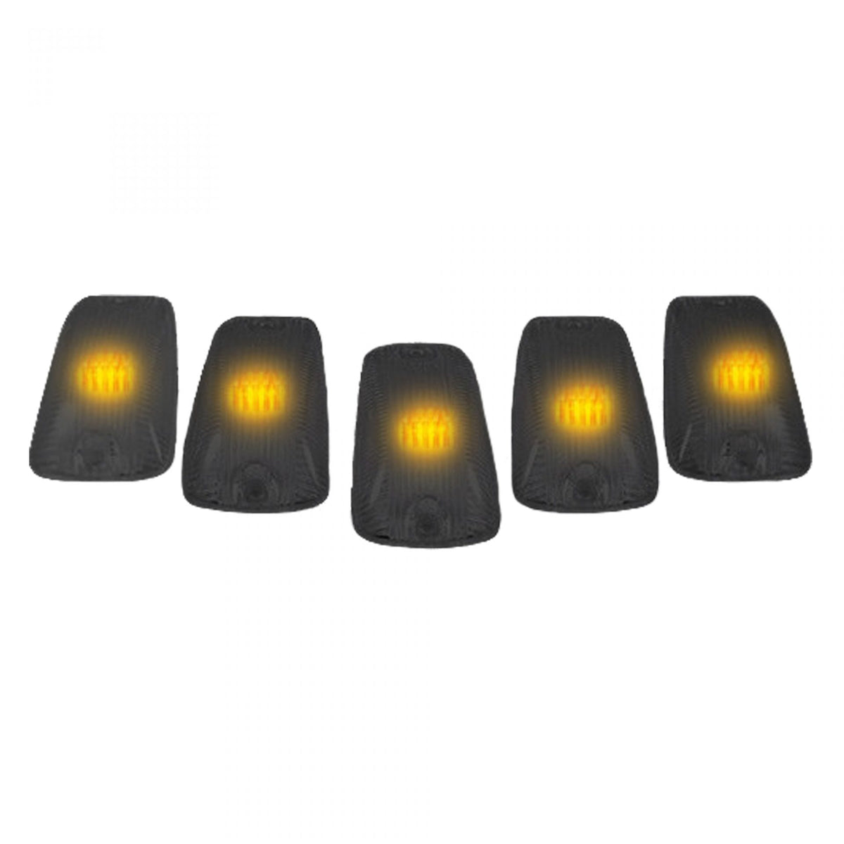 GMC &amp; Chevy 88-02 Amber LED Cab Roof Light 5-Piece Set with Smoked Lens