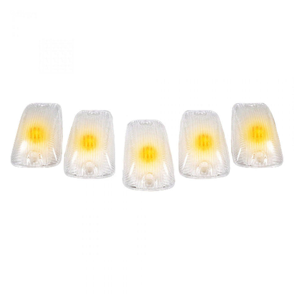 GMC &amp; Chevy 88-02 Amber LED Cab Roof Light 5-Piece Set with Clear Lens