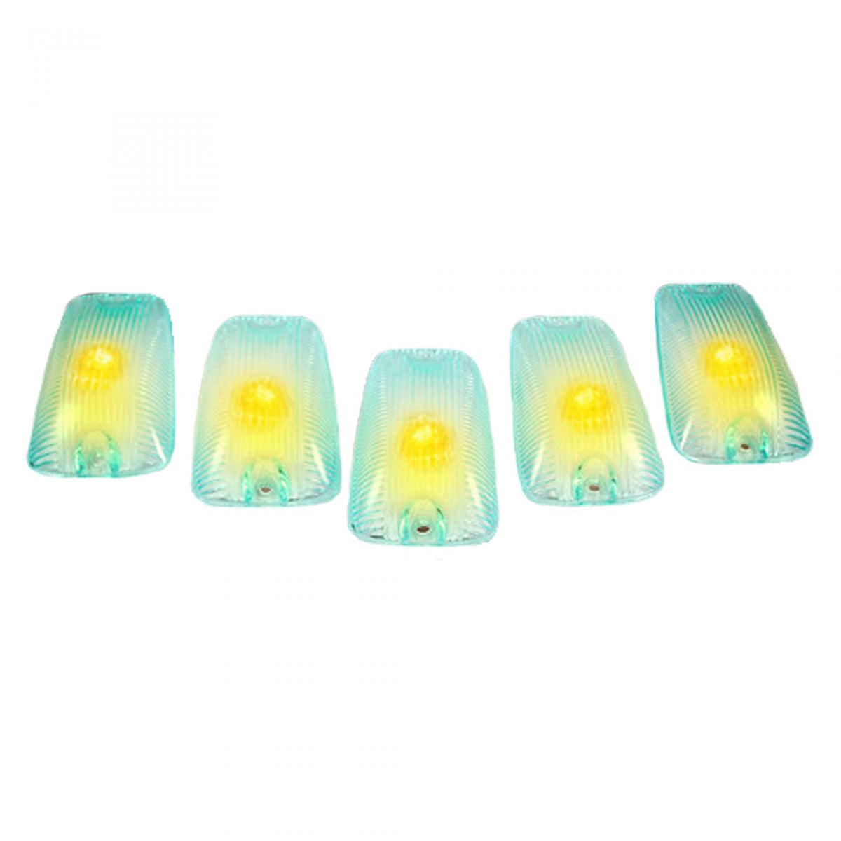 GMC &amp; Chevy 88-02 Amber LED Cab Roof Light 5-Piece Set with Super White Lens