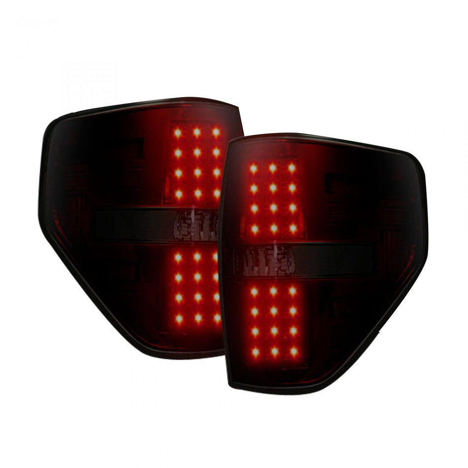 Ford F150 & Raptor 09-14 Tail Lights LED in Dark Red Smoked