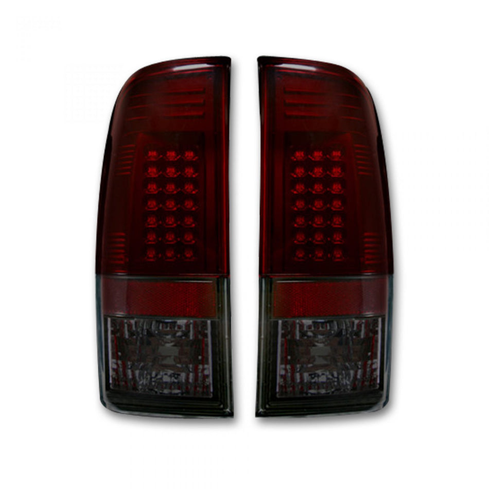 Ford F150 97-03 Straight Side Tail Lights LED in Dark Red Smoked Lens