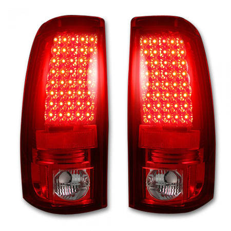 Chevy Silverado &amp; GMC Sierra 99-07 Tail Lights LED in Red