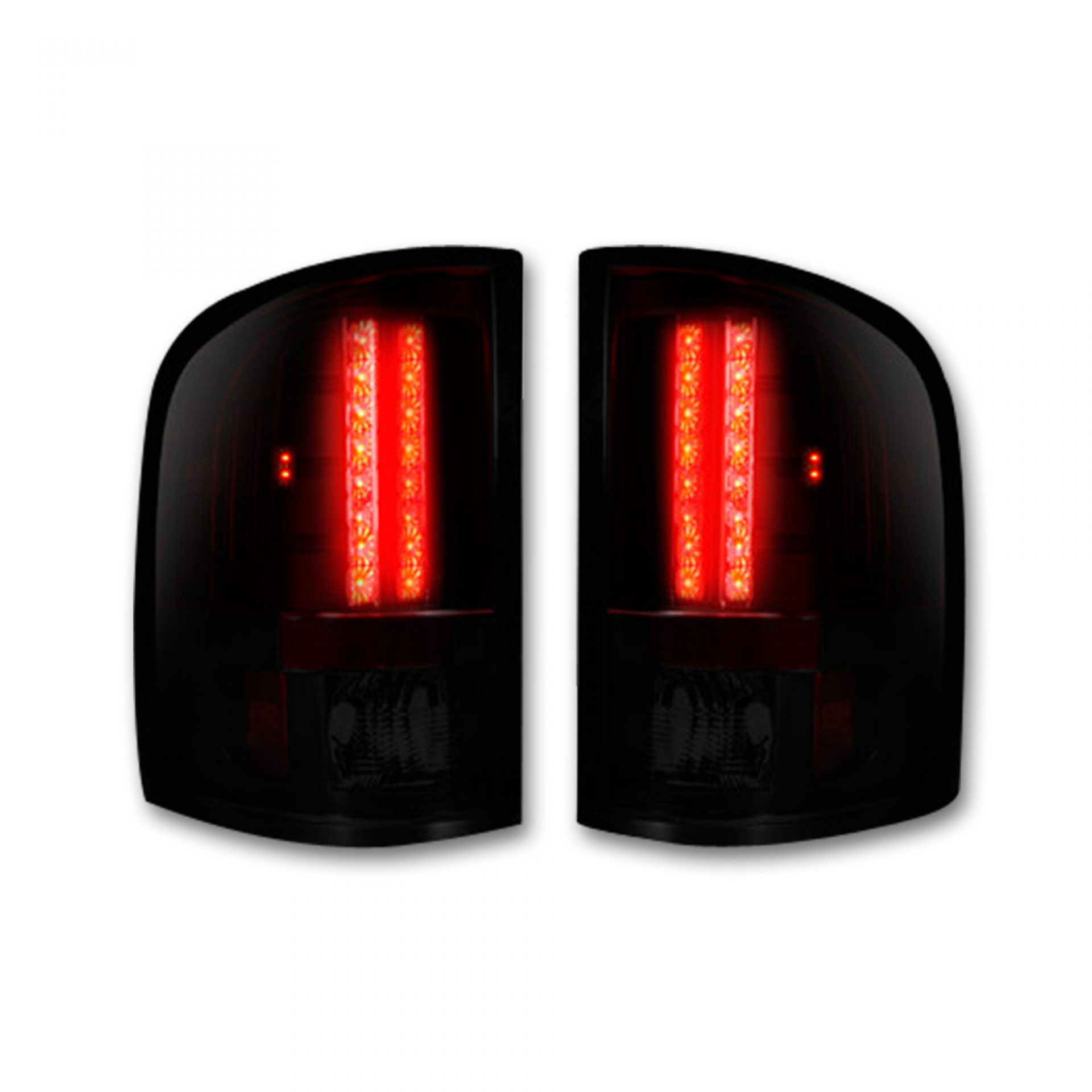 Chevy Silverado Single-Wheel 07-13 &amp; Dually 07-14 &amp; GMC Sierra 07-14 Tail Lights LED in Red Smoked