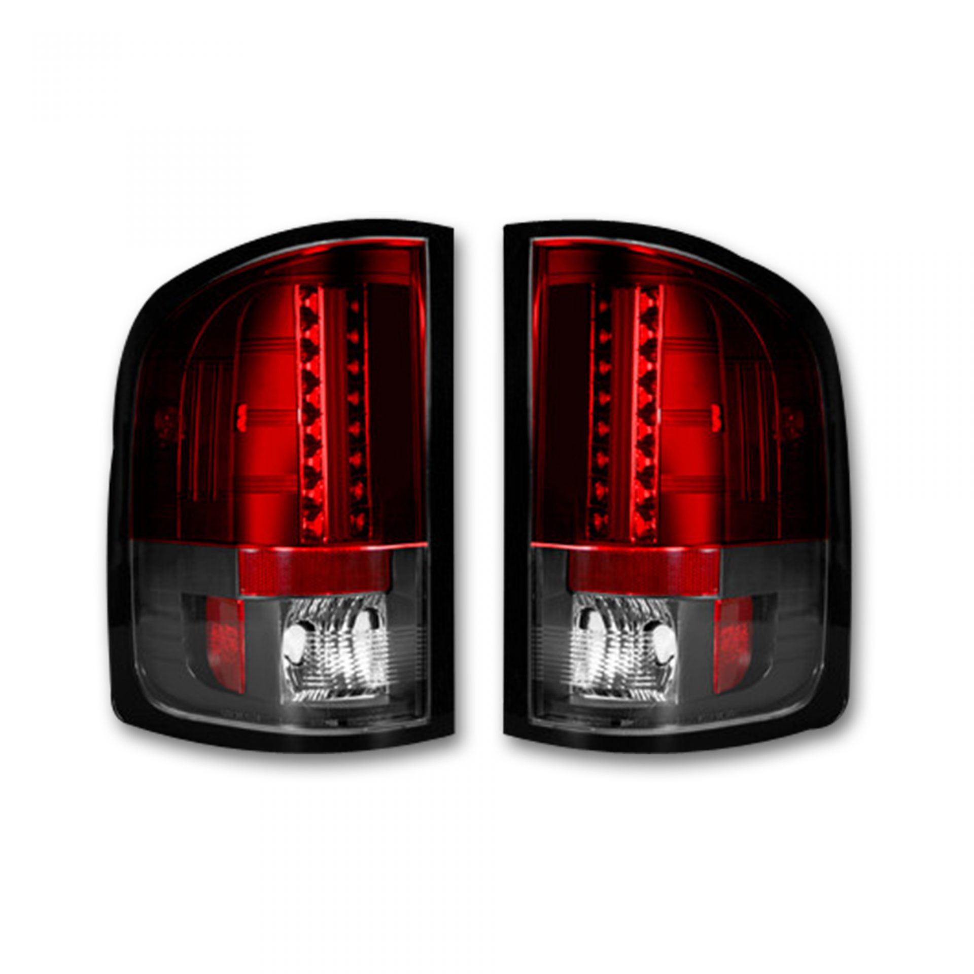Chevy Silverado Single-Wheel 07-13 &amp; Dually 07-14 &amp; GMC Sierra 07-14 Tail Lights LED in Red