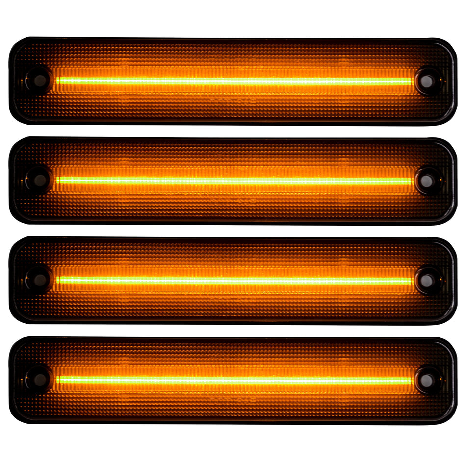 Hummer H2 02-10 Front & Rear LED Fender Lights 4 Piece Kit - Smoked Lens with Red & Amber LEDs