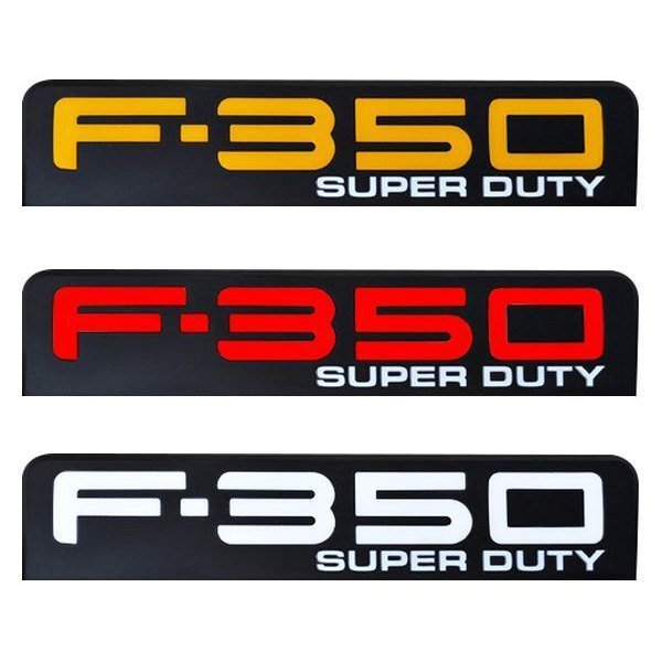 Ford F350 08-10 Illuminated Emblems Black Chrome in Amber, Red &amp; White